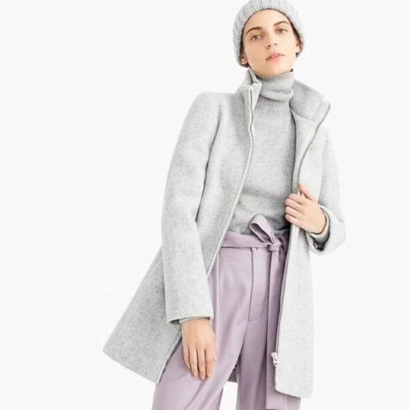 NWT J.Crew Wool Lodge Coat, Heather Grey, Petite 2 - Picture 2 of 4